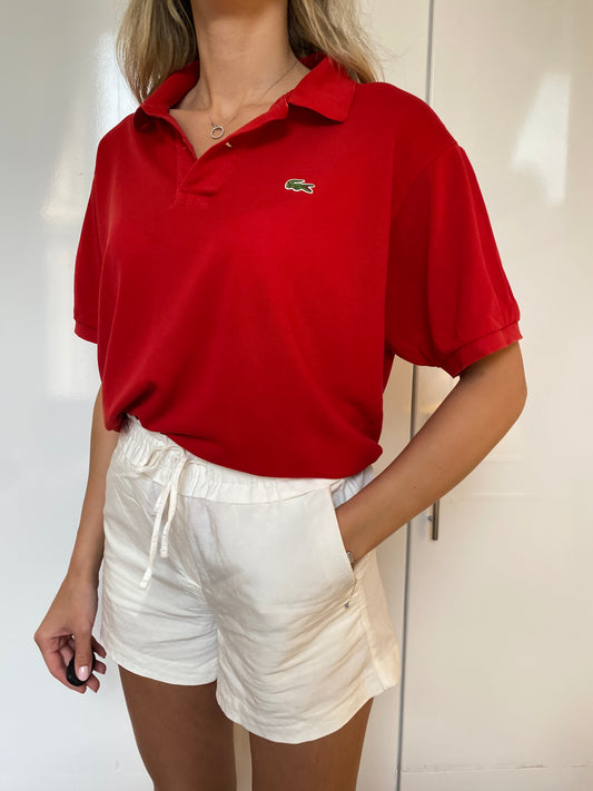 Lacoste | 100% Cotton Polo | Red | Size Large | Short-Sleeve | Second-hand